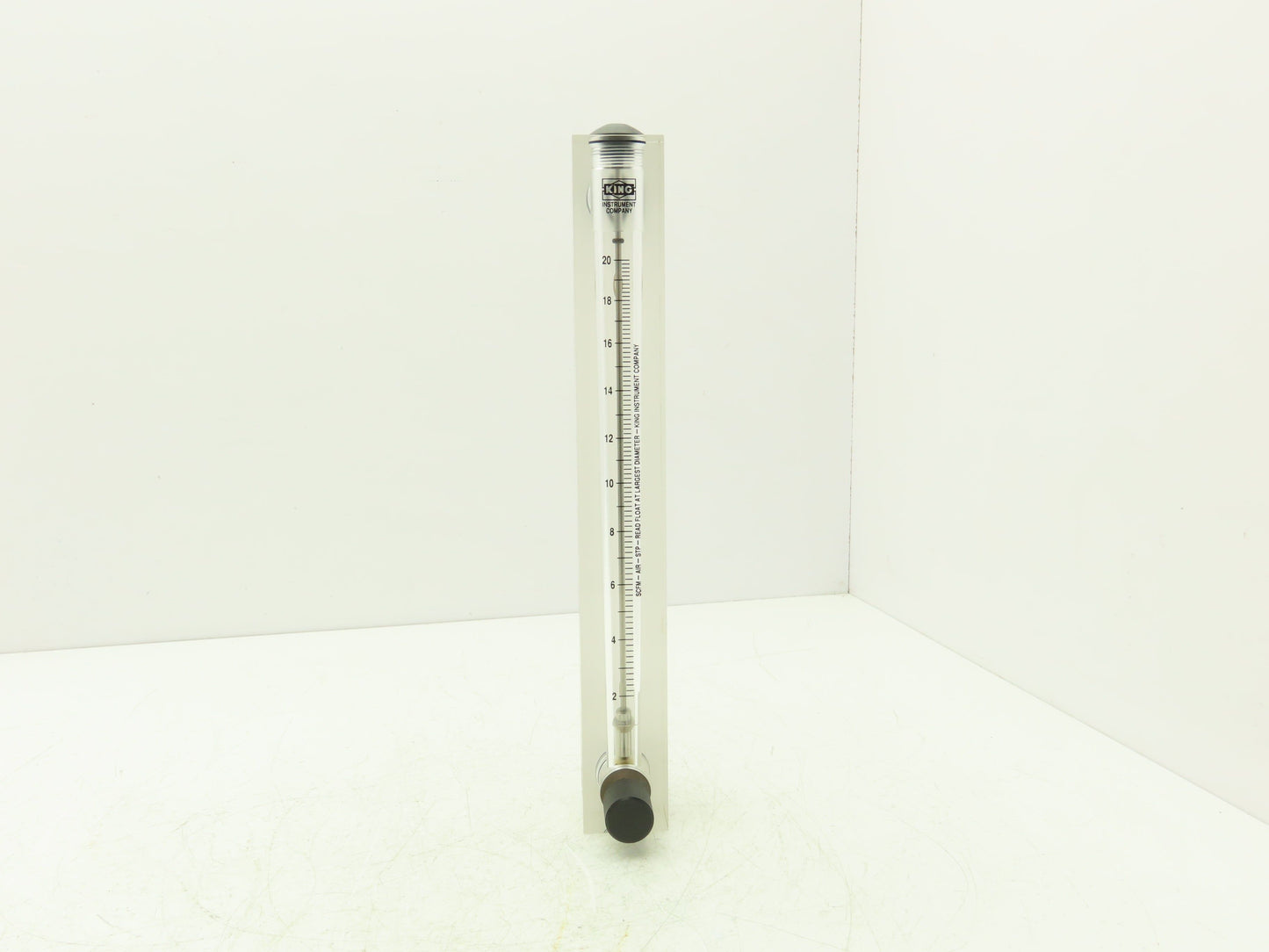 King Instrument 75302117C05 Flow Meter 14" Long 3/4" NPT Adjustable Clear F Port