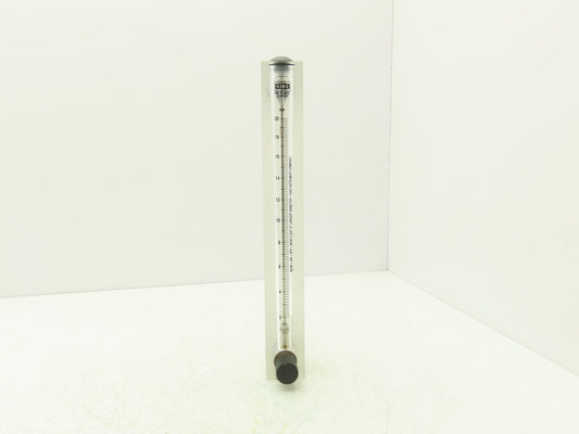 King Instrument 75302117C05 Flow Meter 14" Long 3/4" NPT Adjustable Clear F Port