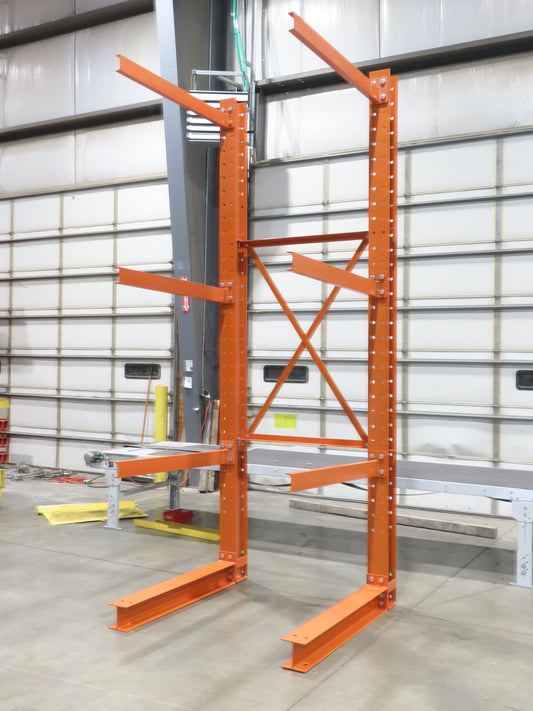 Cantilever Rack 2 W6-15 Post 3 Shelf 1-Side 144" 12' Upright 54"W 48" Arms 3200#