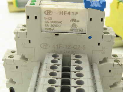 Connectwell Hongfa 41F-1Z-C2-5 Terminal Block Relay base D Rail Mixed Lot of 78