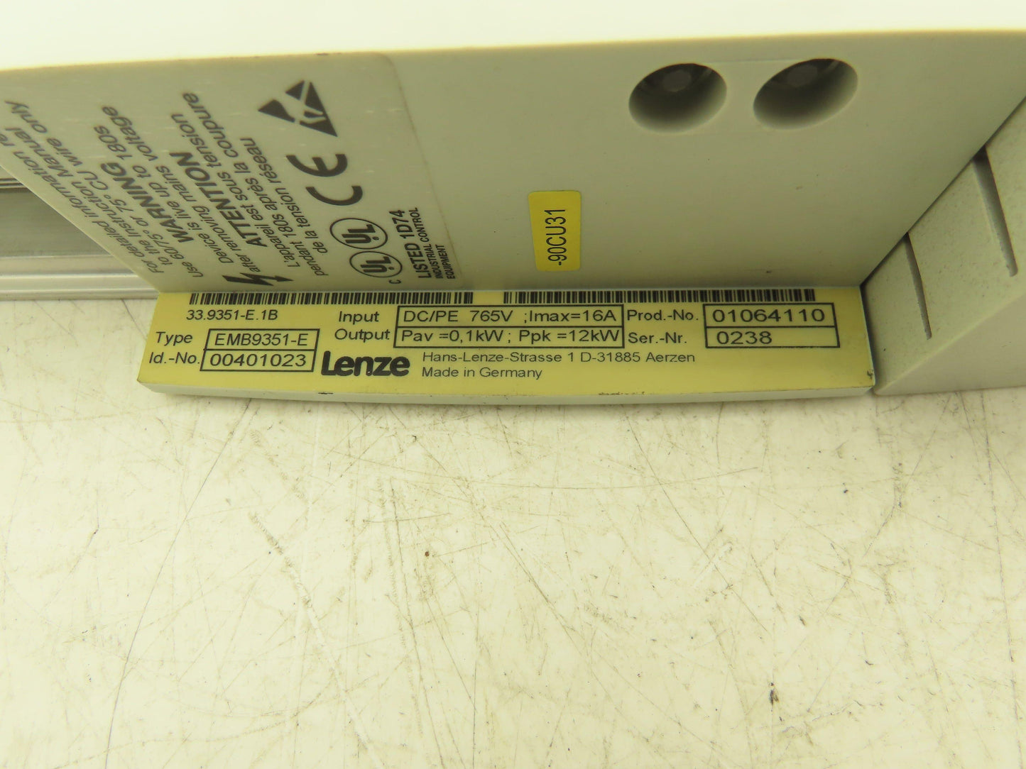 Lenze EMB9351-E Servo Drive Brake Resistor Module 16A