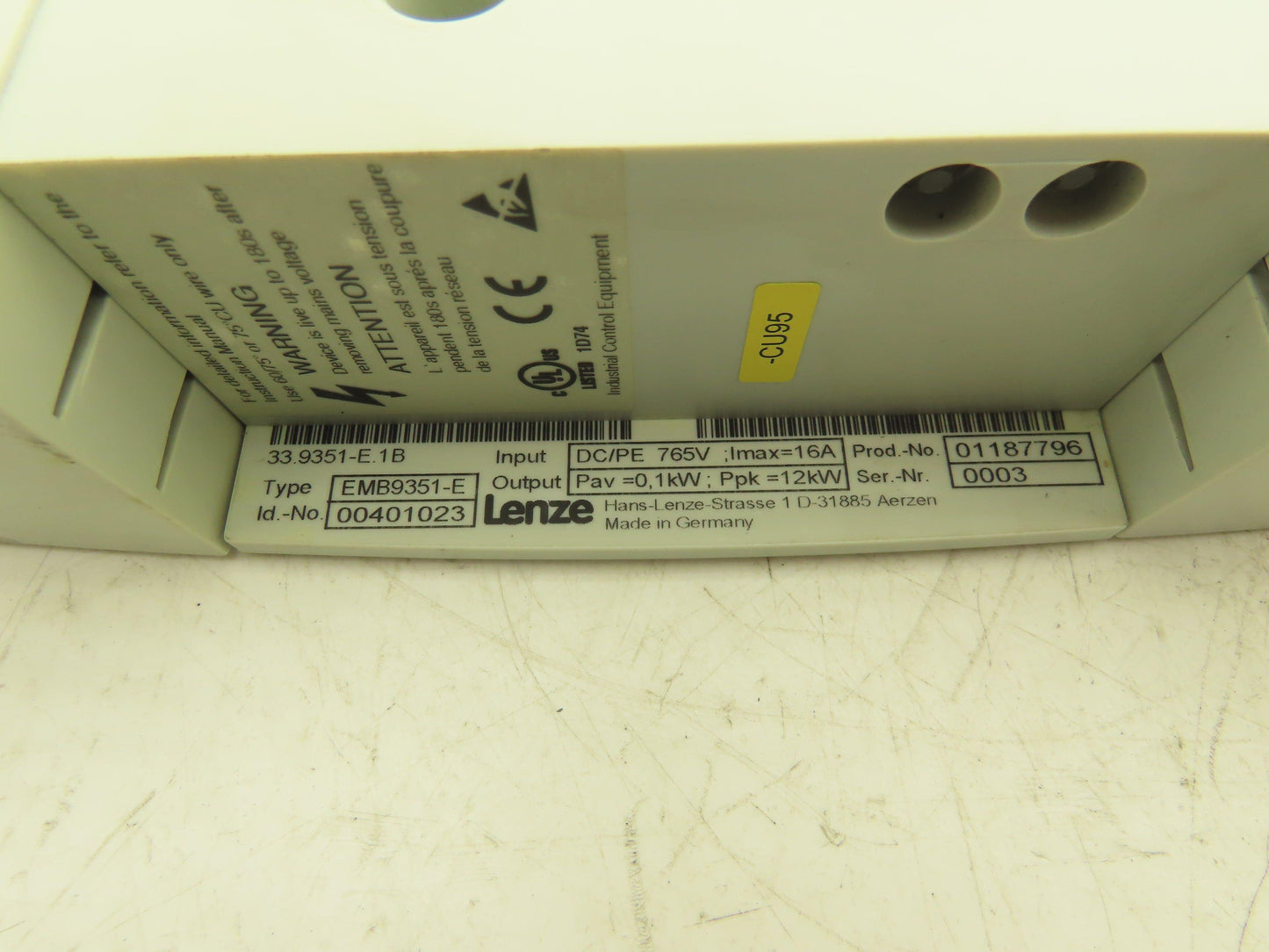 Lenze EMB9351-E Servo Drive Brake Resistor Module 16A