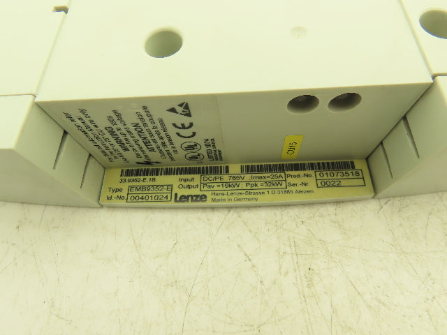Lenze EMB9352-E Servo Drive Brake Resistor Module 25A