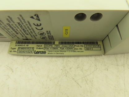 Lenze EMB9352-E Servo Drive Brake Resistor Module 25A