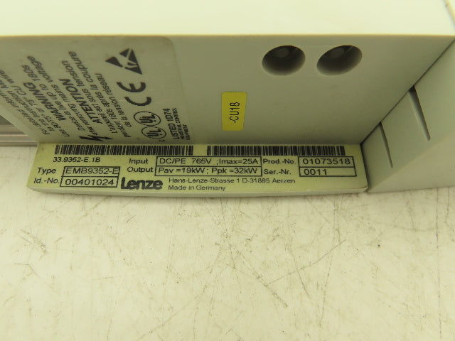 Lenze EMB9352-E Servo Drive Brake Resistor Module 25A