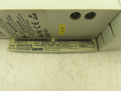 Lenze EMB9352-E Servo Drive Brake Resistor Module 25A