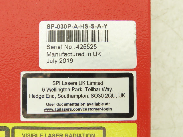 redENERGY SP-030P-A-HS-S-A-Y Pulsed Fiber Laser Type H 60W 2.0mJ Class 4 SPI