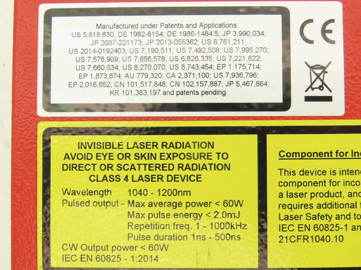 redENERGY SP-030P-A-HS-S-A-Y Pulsed Fiber Laser Type H 60W 2.0mJ Class 4 SPI