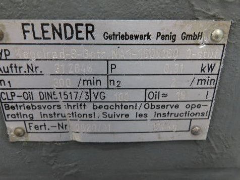 Flender NA1-160x160 Gearbox Drive 150:1 Reducer .31kW 70mm Hollow Shaft