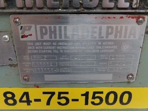 Philadelphia 6HL2 Inline Gearbox Drive 6.2:1 Reducer 327rpm 40Hp 2-7/8" Output