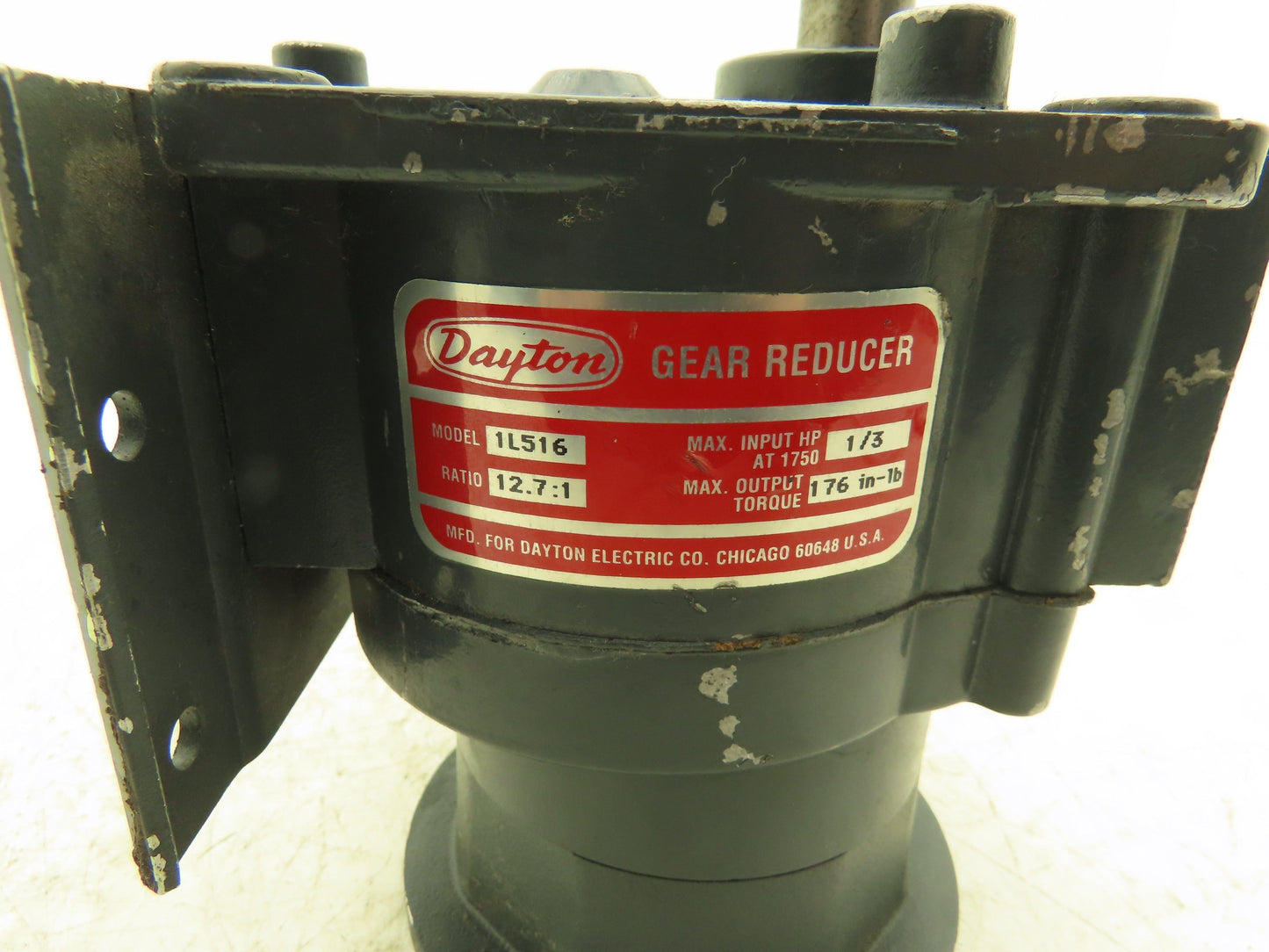 Dayton 1L516 Inline Gearbox 12.7:1 Reducer 138rpm 1/3Hp Parallel Shaft