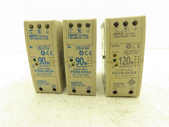 Idec PS5R-SE24 PS5R-SF24 Power Supply 24VDC 5A 3.75A Mixed Lot of 3