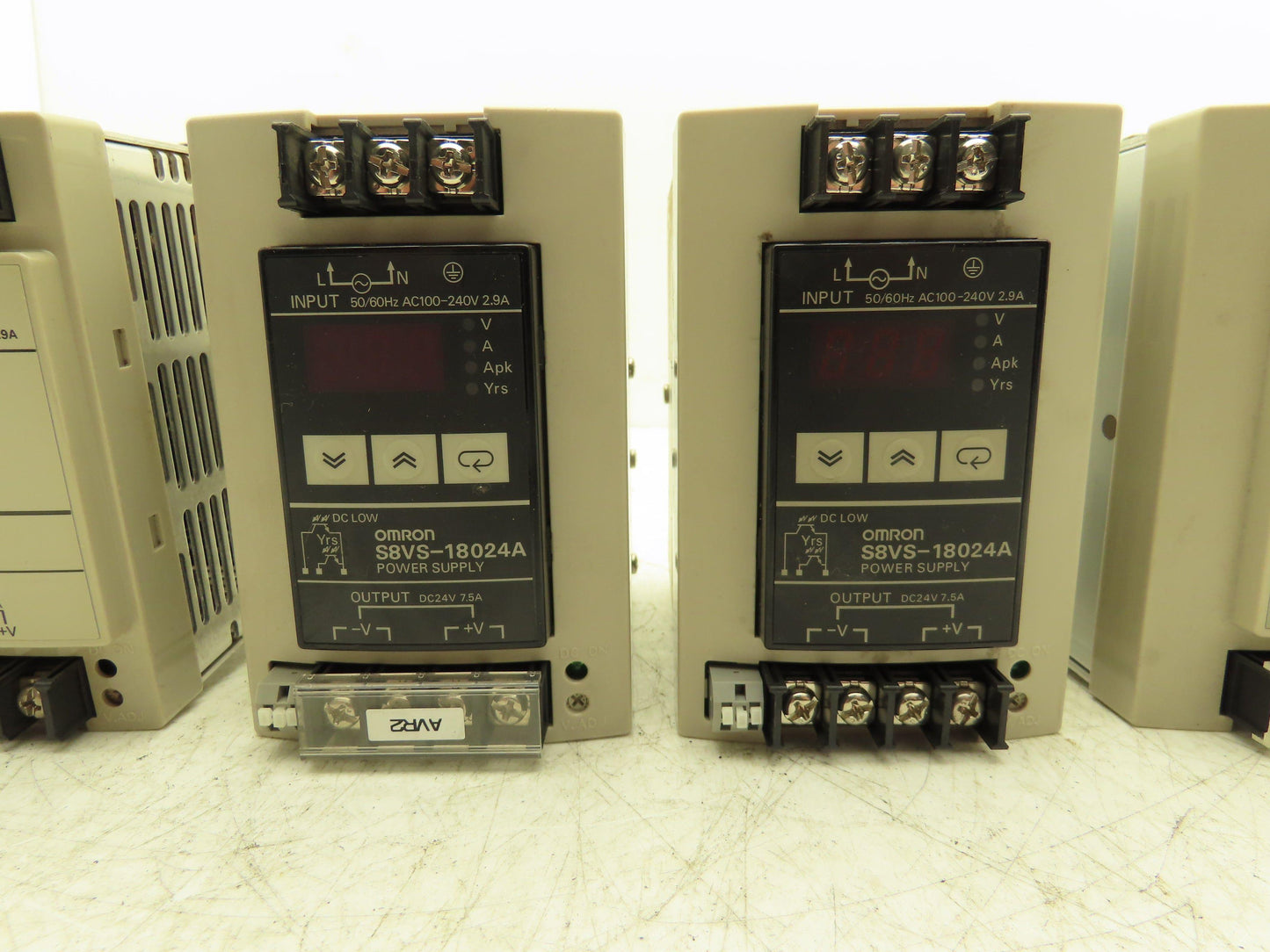 Omron S8VS DIN Rail Power Supply 24VDC 7.5A 5A Out 100-240VAC 1Ph In Lot of 5