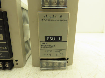 Omron S8VS DIN Rail Power Supply 24VDC 7.5A 5A Out 100-240VAC 1Ph In Lot of 5