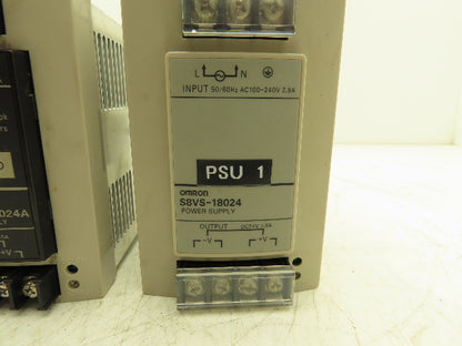 Omron S8VS DIN Rail Power Supply 24VDC 7.5A 5A Out 100-240VAC 1Ph In Lot of 5