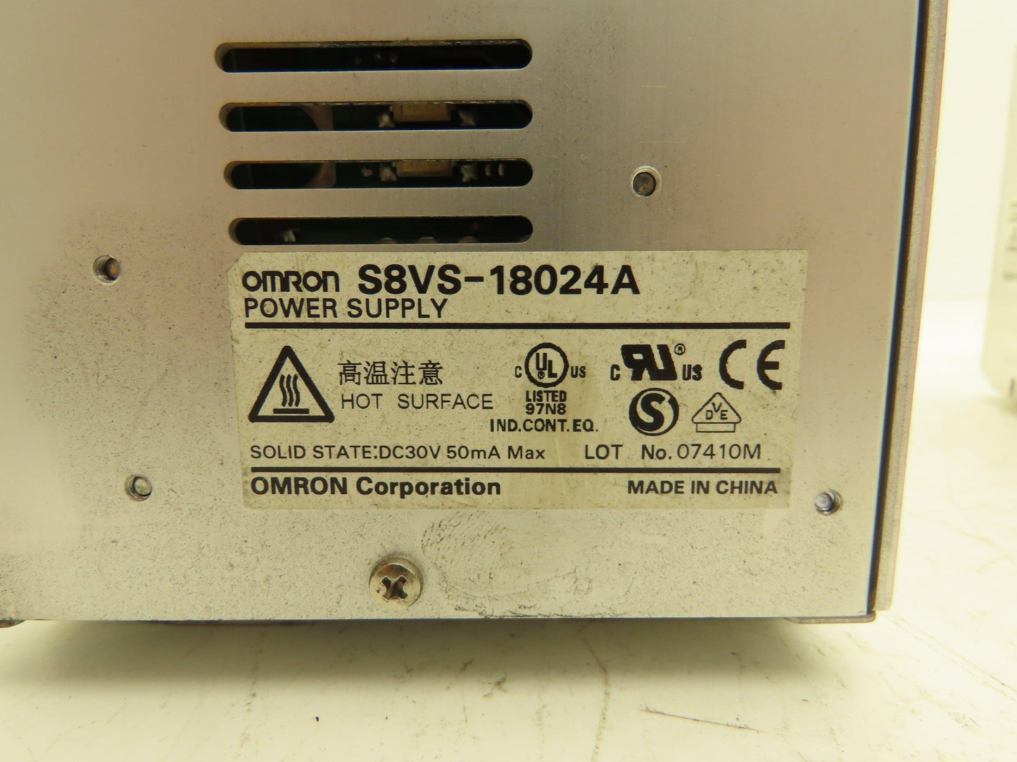 Omron S8VS DIN Rail Power Supply 24VDC 7.5A 5A Out 100-240VAC 1Ph In Lot of 5