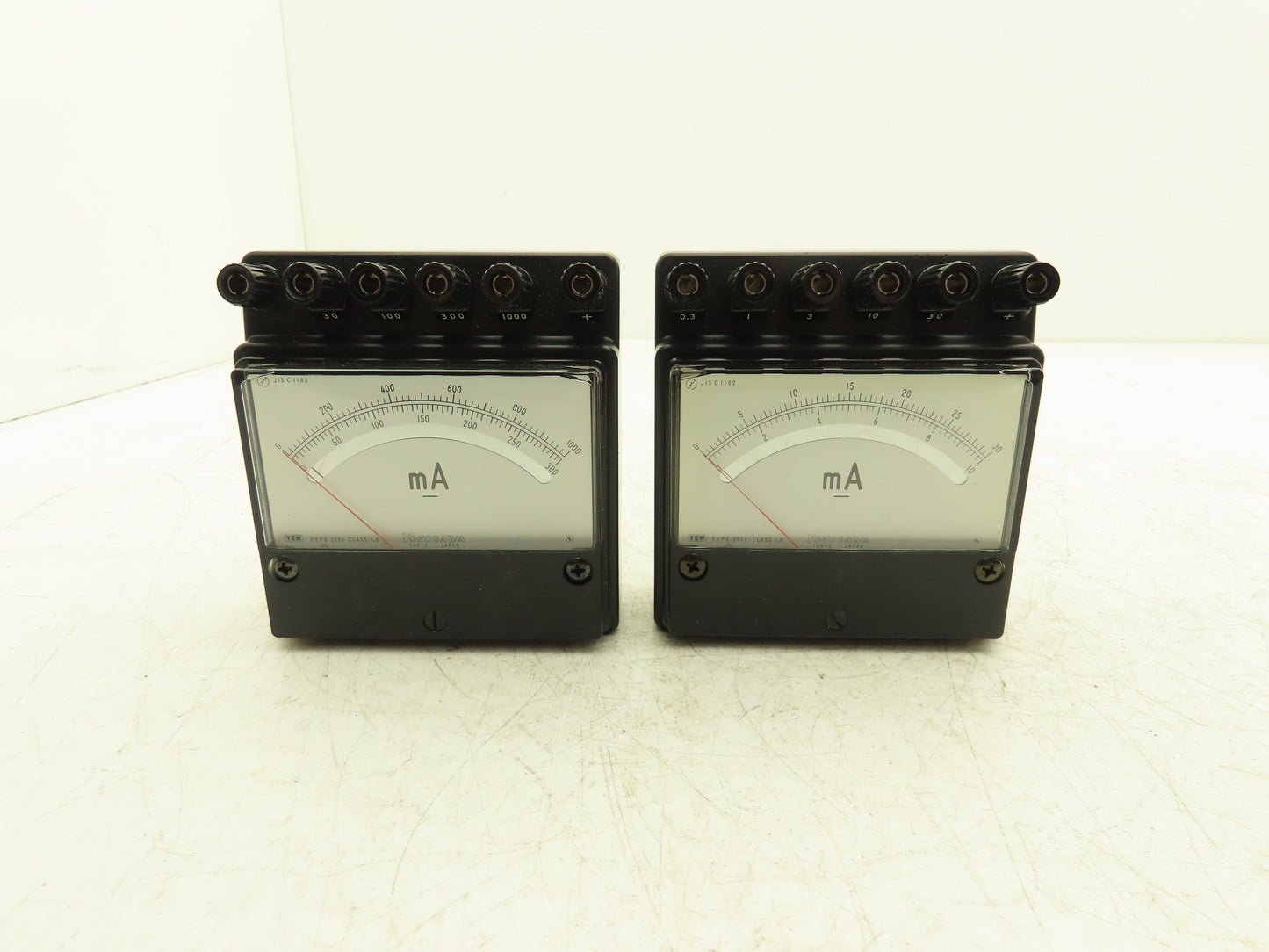 Yokogawa 2051-02 / 2051-03 Yew Ammeter Set 0-30mA & 0-1000mA Mixed Lot of 2
