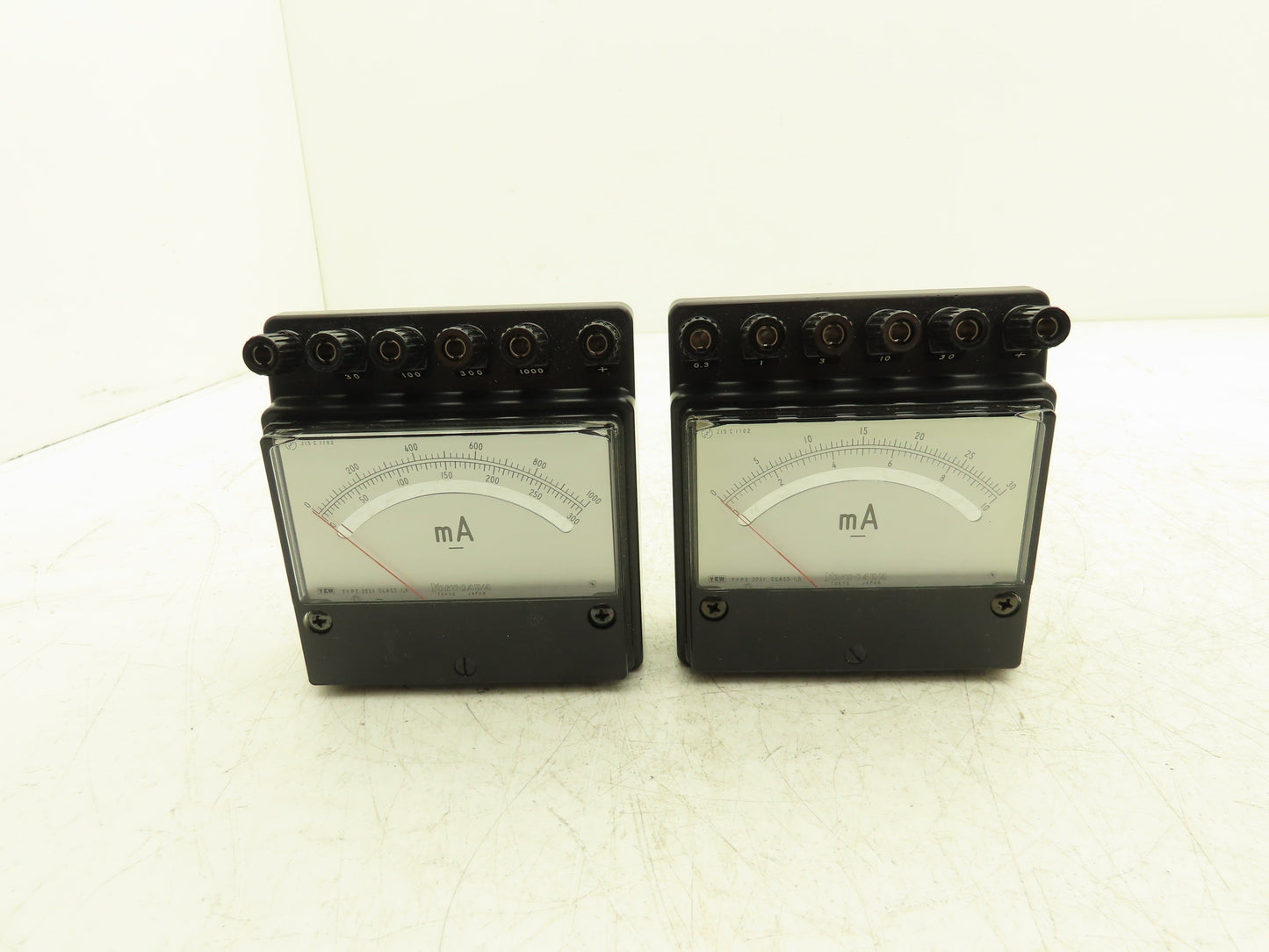 Yokogawa 2051-02 / 2051-03 Yew Ammeter Set 0-30mA & 0-1000mA Mixed Lot of 2