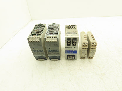 Sola Rhino Omron DIN Mountable Power Supplies 24VDC 2A/2.5A/5A Mixed Lot of 5