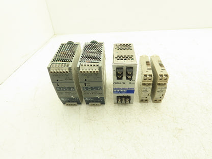 Sola Rhino Omron DIN Mountable Power Supplies 24VDC 2A/2.5A/5A Mixed Lot of 5