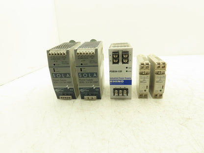 Sola Rhino Omron DIN Mountable Power Supplies 24VDC 2A/2.5A/5A Mixed Lot of 5