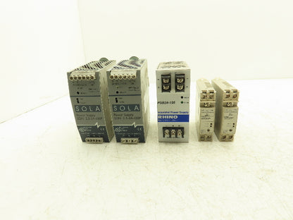 Sola Rhino Omron DIN Mountable Power Supplies 24VDC 2A/2.5A/5A Mixed Lot of 5