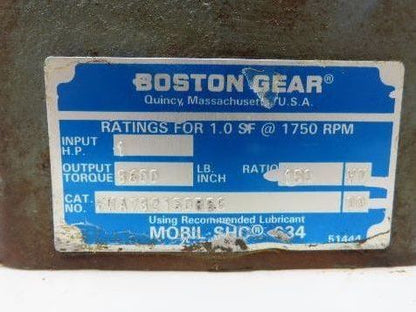 Boston Gear FWA732150B5G Worm Gearbox 150:1 Double Reduction 1Hp 11.6rpm LH 56C