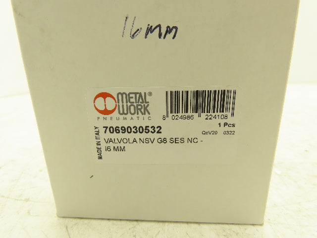 Metal Work 7069030532 Pneumatic Solenoid Air Valve Valvola NSV G8 SES NC 16mm