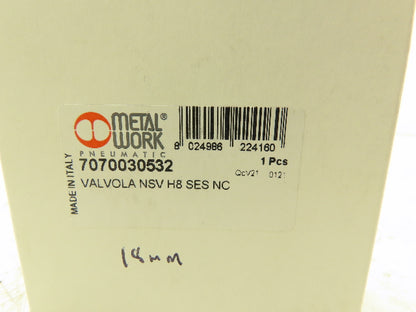 Metal Work 7070030532 Pneumatic Solenoid Air Valve Valvola NSV H8 SES NC 18mm