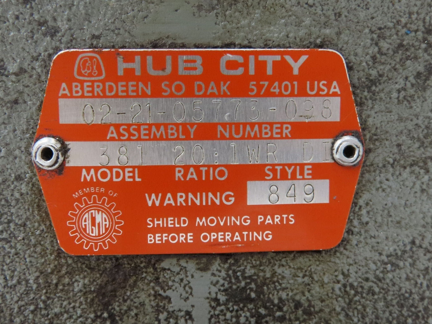 Hub City 381 PowerCube Worm Gearbox Drive 20:1 Reducer 7Hp 88rpm Dual Input