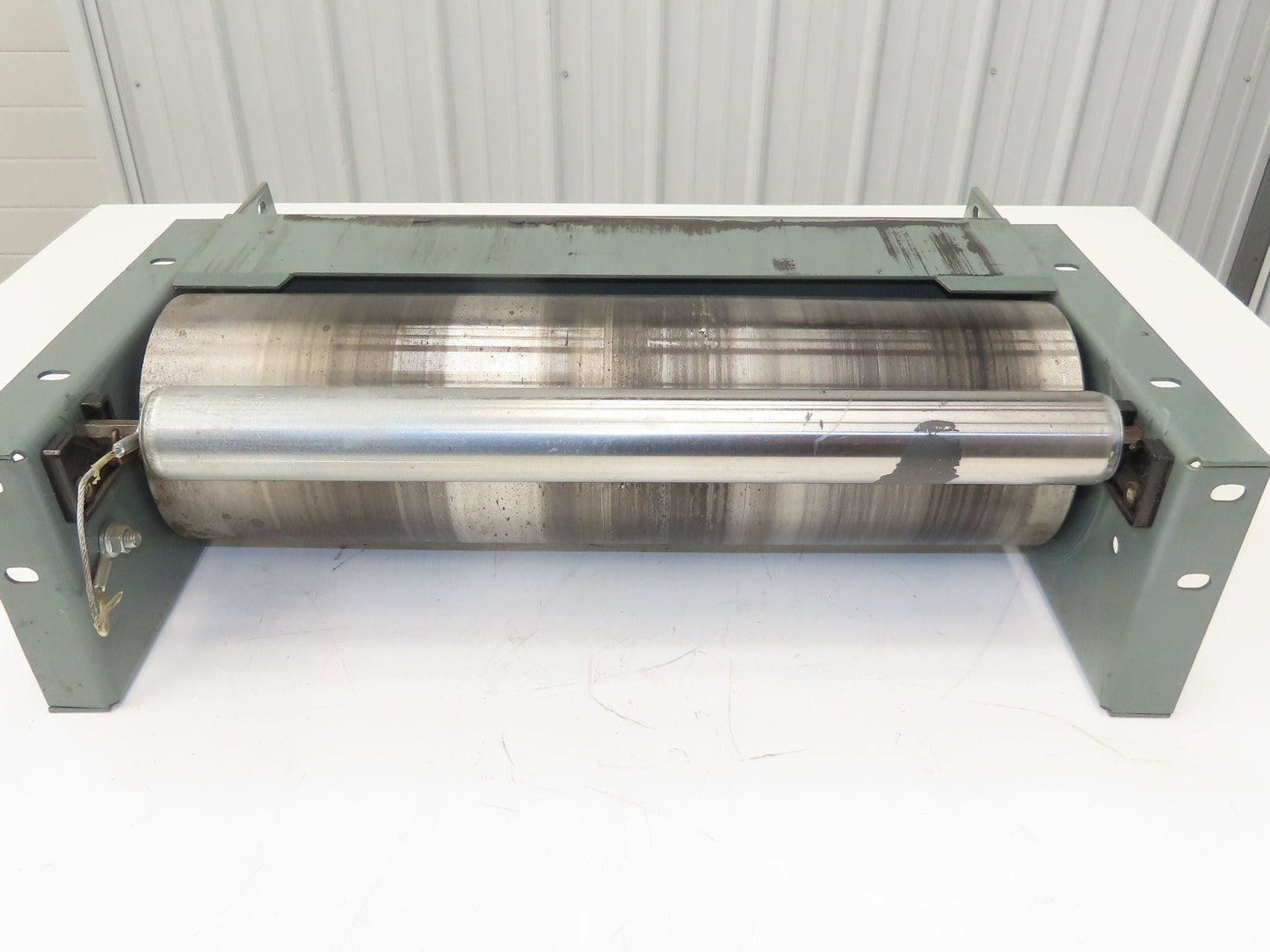 Hytrol 24" Slider Bed Belt Conveyor Tail Pulley Assembly 6" Pulley