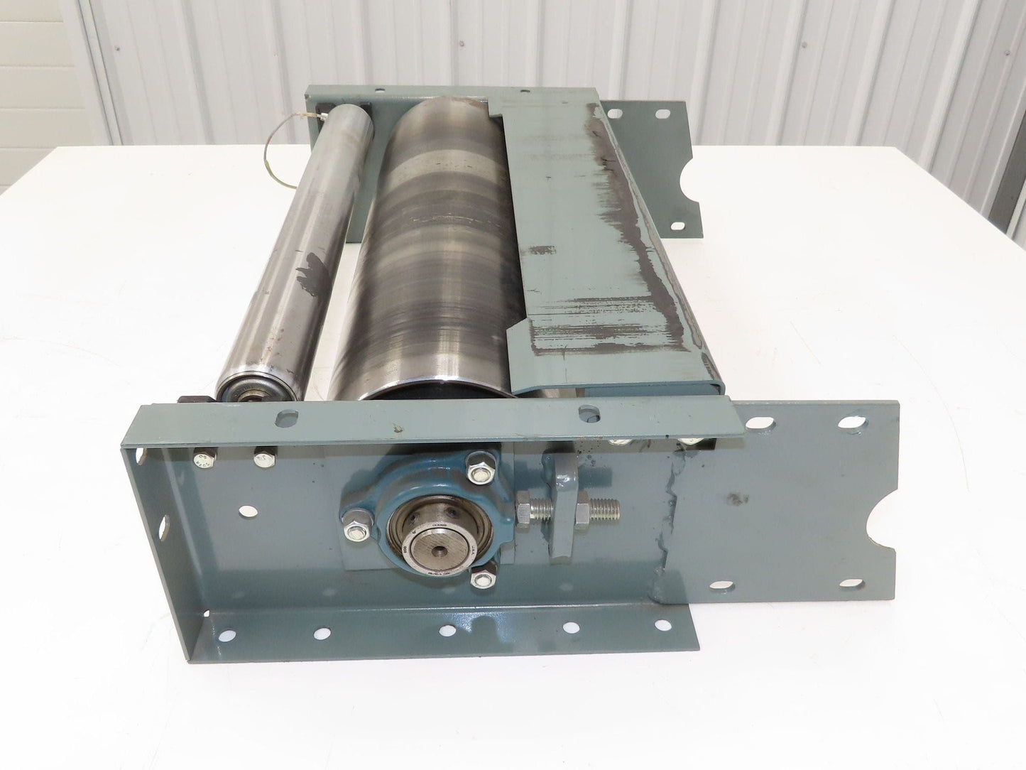 Hytrol 24" Slider Bed Belt Conveyor Tail Pulley Assembly 6" Pulley