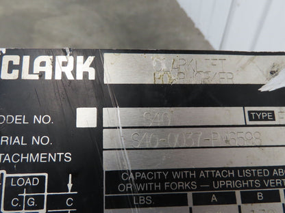 Clark S40 PowrWorker Stacker Walkie Drive Unit Handle Controls Wheel 24VDC