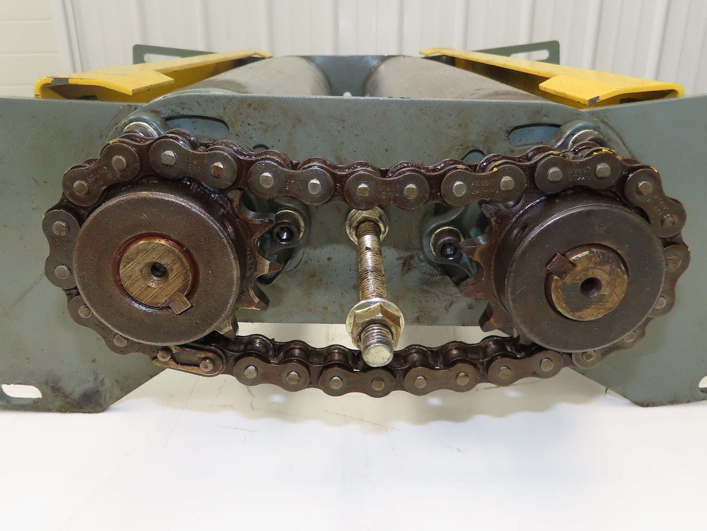 Hytrol 24" Belt Conveyor Double Tail Pulley Nose-Over Assembly Chain Drive