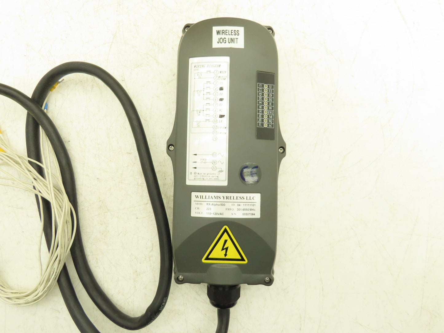 Williams Wyrless RX-Alpha 500 Wireless Crane Hoist Receiver No Remote