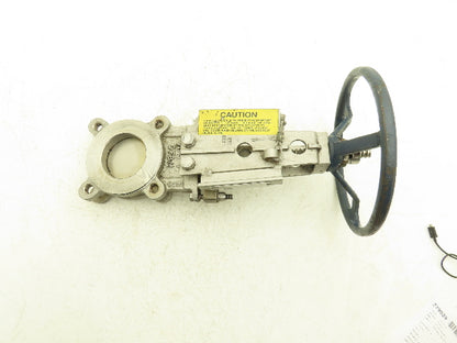 Fabri-Valve FV1312 Knife Gate Valve Size 3 Lockout Rising Stem Stainless