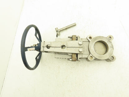 Fabri-Valve FV1312 Knife Gate Valve Size 3 Lockout Rising Stem Stainless