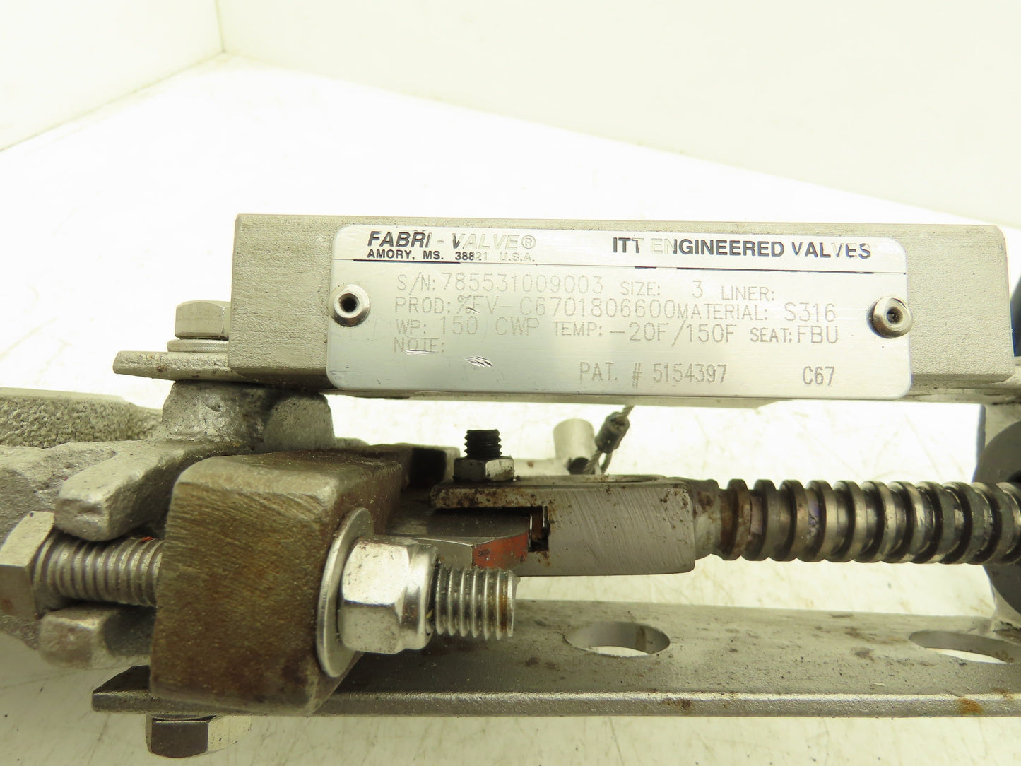 Fabri-Valve FV1312 Knife Gate Valve Size 3 Lockout Rising Stem Stainless