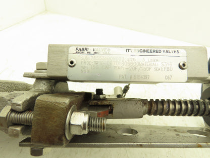 Fabri-Valve FV1312 Knife Gate Valve Size 3 Lockout Rising Stem Stainless