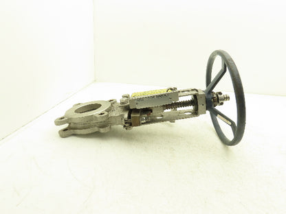 Fabri-Valve FV1312 Knife Gate Valve Size 3 Lockout Rising Stem Stainless