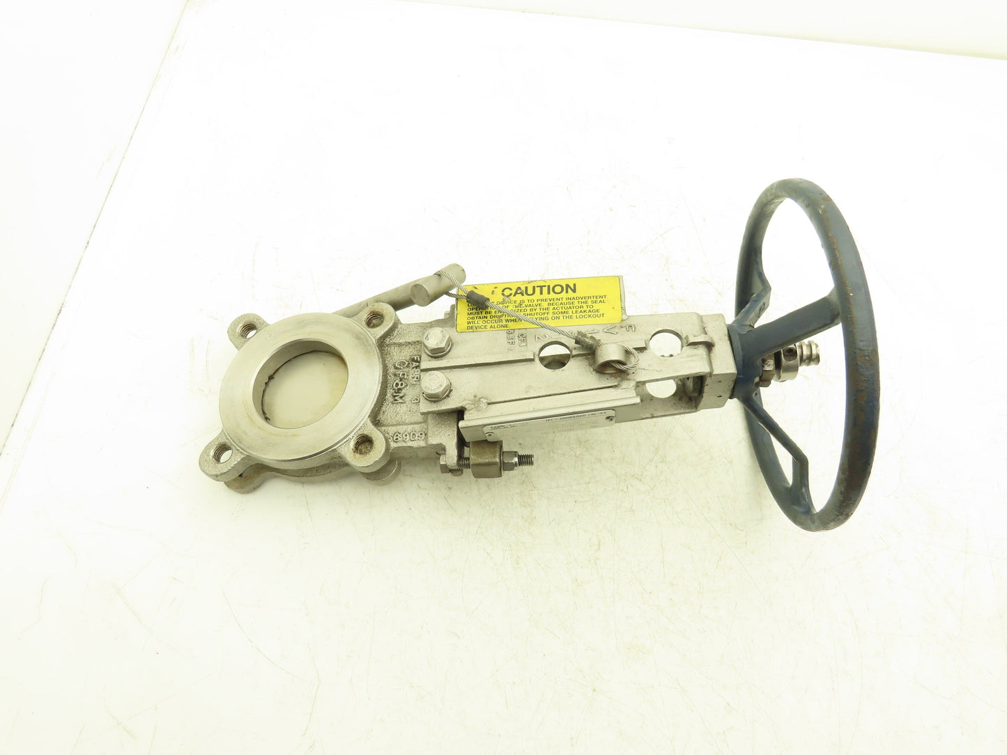 Fabri-Valve FV1312 Knife Gate Valve Size 3 Lockout Rising Stem Stainless