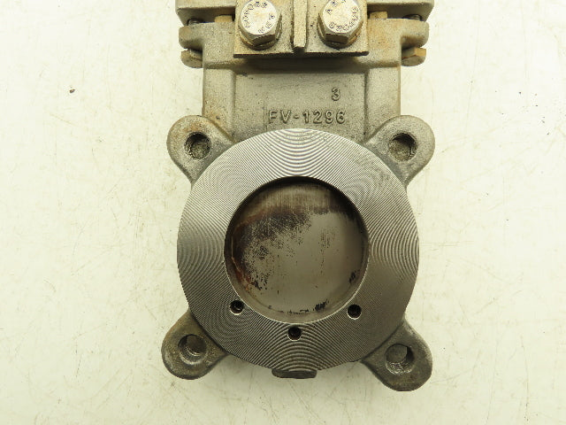 Fabri-Valve C67 Knife Gate Valve Size 3 Bi-Directional Rising Stem 316 Stainless