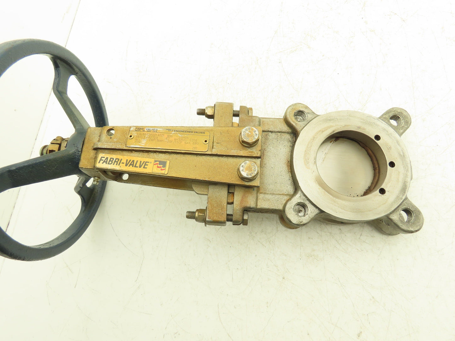 Fabri-Valve C67 Knife Gate Valve Size 3 Bi-Directional Rising Stem 316 Stainless