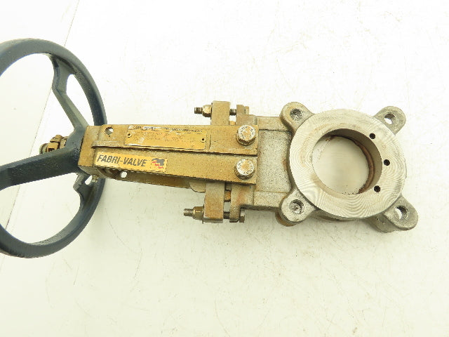 Fabri-Valve C67 Knife Gate Valve Size 3 Bi-Directional Rising Stem 316 Stainless