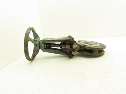 DeZurik 827 Flanged 3" Knife Gate Valve 316 SS Rising Stem Metal Seat