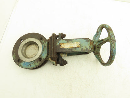 DeZurik 827 Flanged 3" Knife Gate Valve 316 SS Rising Stem Metal Seat