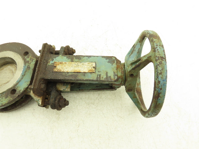 DeZurik 827 Flanged 3" Knife Gate Valve 316 SS Rising Stem Metal Seat