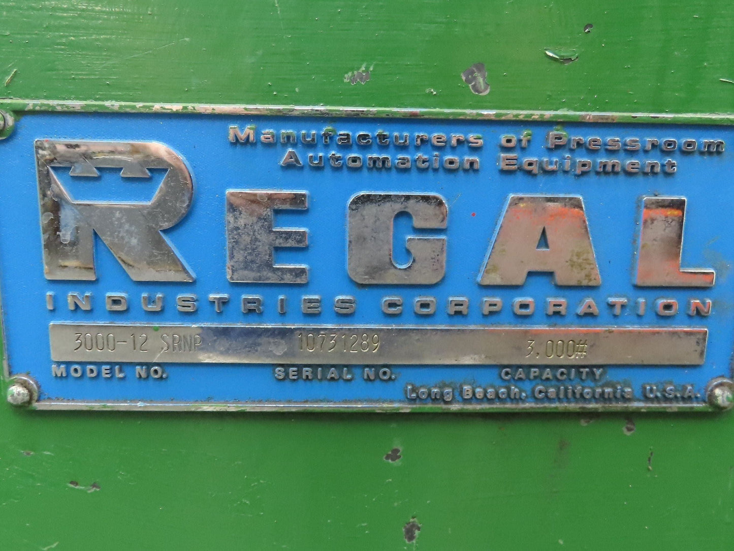 Regal 3000-12SRNP Coil Stock Uncoiler 3000lbs 12" ID 24" W No Motor Decoiler