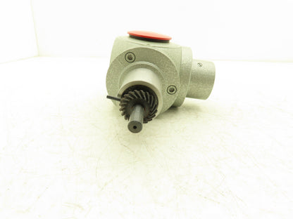 Right Angle Inline 1:1 Gearbox Low Torque Manual Power 10mm Shaft 40mm Fitting