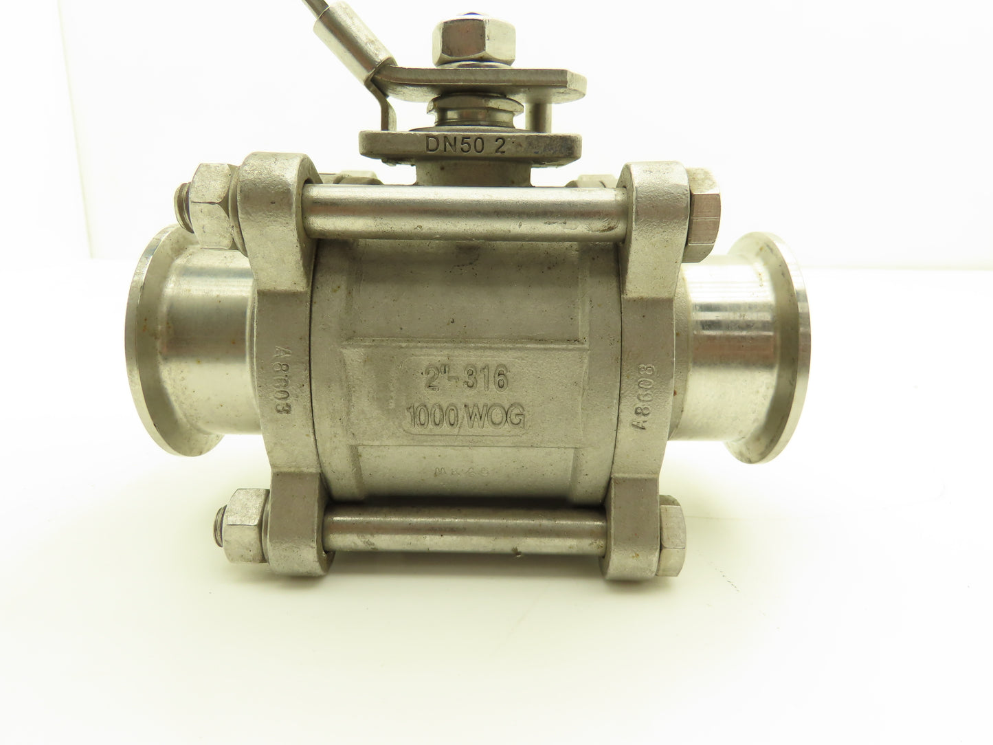 VNE EG90CC-6-2 2" 1000WOG 316 Stainless Sanitary Tri-clamp Ball Valve